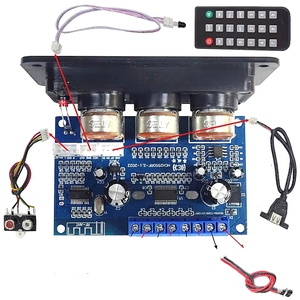 <span class=keywords><strong>Bt</strong></span> 5.0 功放音频板 2.1 低音炮扬声器扩音器 2x25w+50w 带面板 - Product Image 2