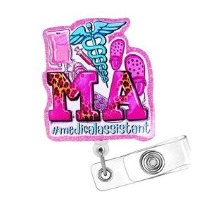 Offre Spéciale – Porte-badge rose RN BSN en ABS avec paillettes, support de carte d'identité pour infirmière, accessoires pour infirmières - Product Image 5