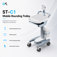 Troli Medis Komputer ST C1 dengan Rak Keyboard, Dudukan Layar yang Dapat Disesuaikan Ketinggiannya, OEM ODM
