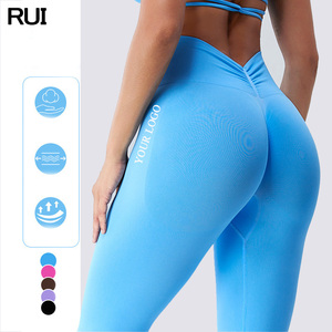 Pantalones de Yoga para Mujer, Venta al Por Mayor, Logotipo Personalizado, Levanta Glúteos, Sin Costuras, Sólidos, Cintura Alta Elástica, Tallas Grandes, Ecológicos, de Secado Rápido - Product Image 1