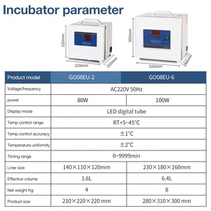 実験室用インキュベーター2L/6Lポータブル生化学科学用小型一定温度インキュベーター - Product Image 5
