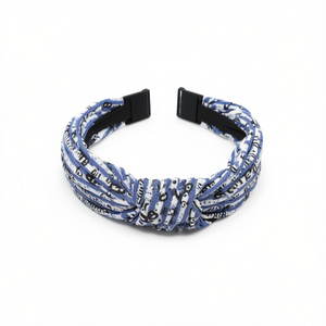 Fascia per capelli con crisantemi DIADEMA, fascia elastica larga stampata per donna, accessorio moda - Product Image 2