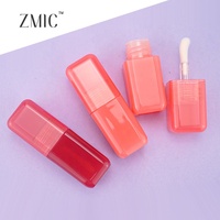 Tubes de brillant à lèvres roses mignons de 7 ml, tubes vides pour rouge à lèvres liquide, flacons carrés pour huile à lèvres, contenants en plastique pour teinture des lèvres et des joues avec logo