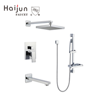 Système de douche 8 ou 12 pouces haute pression pour salle de bain Robinet de douche， ensemble de douche noir dissimulé