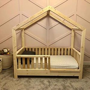 Cama <span class=keywords><strong>de</strong></span> madera <span class=keywords><strong>de</strong></span> pino sólido <span class=keywords><strong>Montessori</strong></span> para niños, Casa con marco plegable, venta al por mayor <span class=keywords><strong>de</strong></span> fábrica - Product Image 3