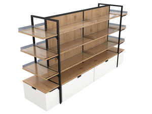 Estante <span class=keywords><strong>de</strong></span> Supermercado Estético <span class=keywords><strong>de</strong></span> Doble Cara, Resistente, con Textura <span class=keywords><strong>de</strong></span> Metal y Madera, para Tiendas <span class=keywords><strong>de</strong></span> Productos para Bebés - Product Image 6