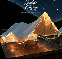 Guirlande lumineuse LED blanc chaud en forme de boules, pour l'extérieur, le camping, la tente, l'ambiance, la décoration féerique, Noël, anniversaire, pique-nique, fête