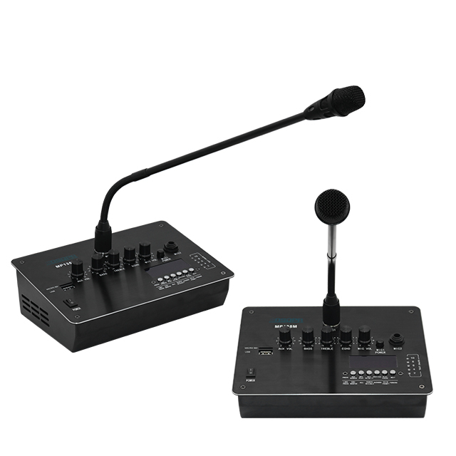 Public Address High Quality Wireless Desktop Gooseneck Remote Paging Microphone with 100v 4 8 16 Ohm Amplifier
