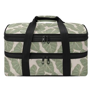 Bolsa Térmica Personalizada con Diseño de Hoja de Kalo Tropical de Hawái, 20L, Doble Compartimento, con Cierre de Cremallera, para Almacenamiento de Alimentos y Almuerzo, Ideal para Picnic - Product Image 1