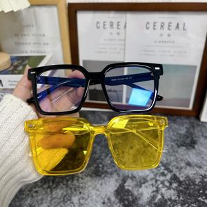 Gafas de sol con Clip magnético polarizado para mujer, visión nocturna para conducir, Clip de bloqueo de luz azul, montura de gafas para Miopía - Product Image 1