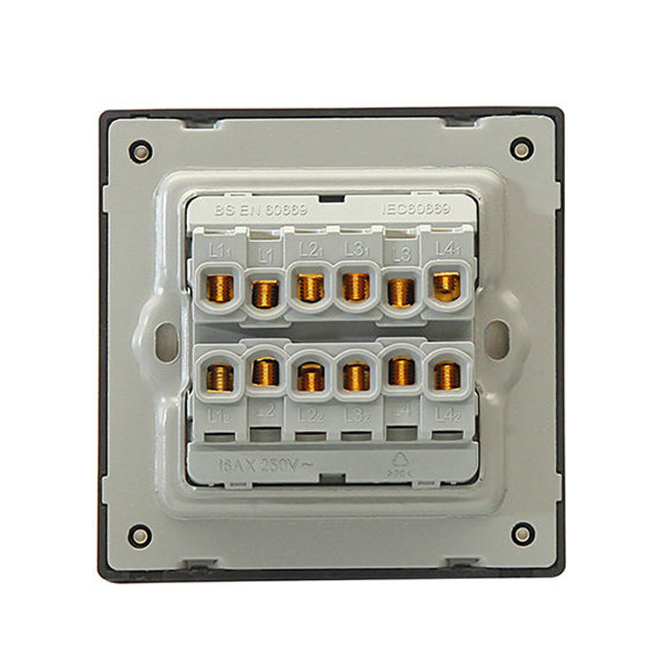 Acrylic Series Electrical Britain Outlet Control Push Button Panel Switch 1/2/3/4 Gang 1 Way UK Wall Switch