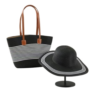 Custom Straw Hat and <b>Bag</b> Womens <b>Large</b> Capacity Straw woven Tote with Hat Summer <b>Beach</b> Shoulder <b>Bag</b> for Shopping Camping - Product Image 4