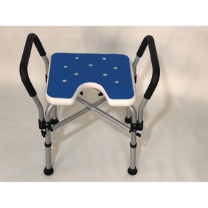 Chaise de douche en alliage d'aluminium, tabouret de bain carré en forme de U avec accoudoirs pour équipement de sécurité dans la salle de bain - Product Image 1