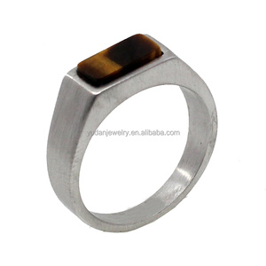 Mens Black Onyx <strong>Rings</strong> Stainless Steel Square Agate Signet <strong>Rings</strong> for Men <strong>Dad</strong> Father Jewelry Gift - Product Image 5