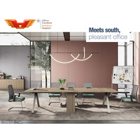 Bureau de travail moderne de haute qualité, de marque HY, d'origine Guangdong, en bois, pour 8 personnes, mobilier de bureau