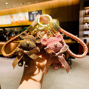 Porte-clés et pendentifs en forme d'ours de dessin animé, ours violent tendance, cordes suspendues pour voitures, sacs en PU pour femmes, accessoires - Product Image 1