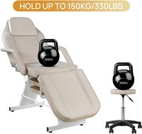 Table de massage de beauté, table de salon de beauté, table de massage des cils, table de spa faciale incurvée, électrique, portable, de luxe, hydraulique, réglable