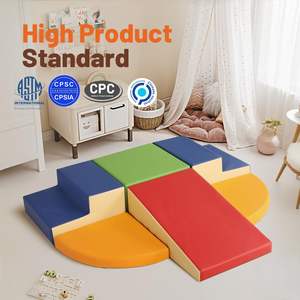 مجموعة لعب داخلية للتسلق والزحف من 6 قطع، ألعاب تسلق للأطفال الصغار من الجلد الصناعي الناعم، مكعبات تسلق إسفنجية للأطفال - Product Image 2