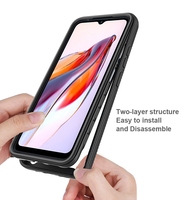 Coque de téléphone en TPU souple et acrylique rigide anti-choc, coque intégrale transparente pour Xiaomi Redmi Note 12C 12 13 13T Pro, coque arrière