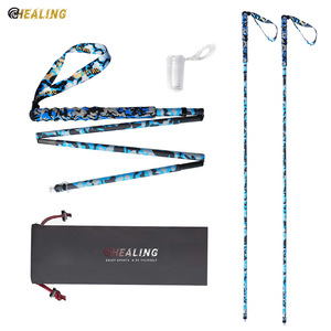 Bastones de Trekking de Fibra de Carbono, 5 Secciones Ajustables, Plegables, para Senderismo y Caminata, Color Azul Camuflaje - Product Image 1