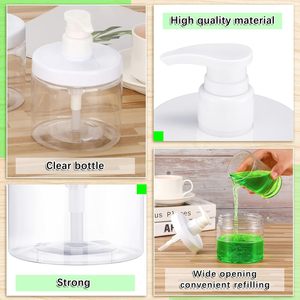 Bouteilles et pots en plastique PET avec couvercle vissé, sérigraphiés, pour soins de la peau, shampoing, crème pour le visage, beurre corporel, gommages, lotion - Product Image 4