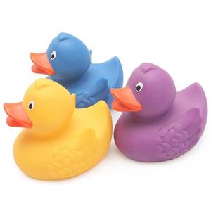 Jouet flottant en PVC en forme de canard jaune mignon avec logo personnalisé, cadeaux promotionnels pour bébés, en vinyle et caoutchouc - Product Image 1