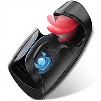 Juguete Sexual para Adultos, Estimulador de Pene con Movimiento de Lengua y Vibración, Vibrador Masculino de TPE, de China