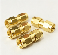 Adaptateur RF plaqué or Aurora Yu SMA mâle vers SMA mâle, connecteur coaxial 50 ohms (Modèle N 01) pour routeur Wi-Fi, antenne de voiture, appareil IoT