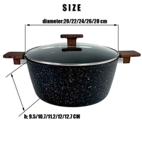 Ensemble d'Ustensiles de Cuisson Antiadhésifs en Pierre Maifan, Marmite à Soupe en Fonte, Batterie de Cuisine Antiadhésive en Aluminium, Casserole avec Couvercles
