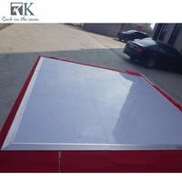 Panneau de sol de danse circulaire emboîtable blanc brillant, piste de danse en bois portable pour mariage et fête