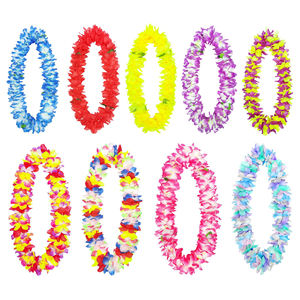 热带夏威夷芙蓉花人造花项链 LED 发光夏威夷花环批发布质发光花环花圈耐用 - Product Image 1