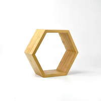 Ensemble d'étagères hexagonales en bois à montage mural de 3 étagères, étagère suspendue pour salon bureau chambre salle de bain