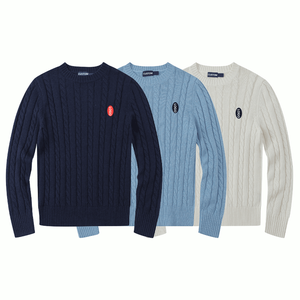 <span class=keywords><strong>Maglione</strong></span> da <span class=keywords><strong>Uomo</strong></span> Casual in Lana e Cotone con Collo a Girocollo, Lavorazione a Trecce, Personalizzabile, Stile <span class=keywords><strong>Polo</strong></span> RL - Product Image 1