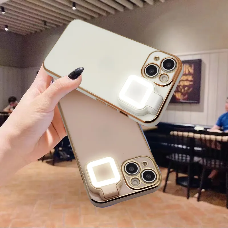 Flash Factory Wholesale Luxury led phone case Led Ring Selfie Light Up Phone Case For iPhone 14 13 12 pro max 11 xs
