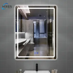 HIXEN 18-7B, китайская фабрика, Amazon, роскошный дизайн, интеллектуальный дизайн, светодиодная подсветка, Bluetooth, противозапотевание для ванной комнаты, двухсторонние зеркала