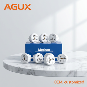 อะแดปเตอร์<span class=keywords><strong>แปลง</strong></span><span class=keywords><strong>ปลั๊กไฟ</strong></span>แบบหลายหัวมาตรฐานเยอรมัน IP44 2 ขา สำหรับ EU/UK รองรับ NFC สายยาว 1.8 เมตร ปลั๊กทองแดง 16A - Product Image 1