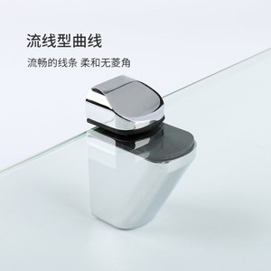 Clip de fixation en verre réglable en alliage de zinc avec finition anodisée pour supports d'étagères - Product Image 1
