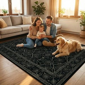 Tappeto lavabile antiscivolo a pelo corto con motivo a ragnatela gotica nera per soggiorno, camera da letto, stanza per ragazzi, decorazione per la casa - Product Image 3