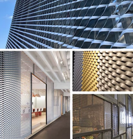 Grillage métallique expansé galvanisé à motif losange, maille architecturale en aluminium expansé en stock