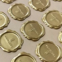 Étiquette en plastique d'autocollant de sceau de cire en relief d'or auto-adhésif de LOGO 3D de marque personnalisée