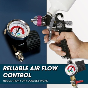 Régulateur de pression d'air LEMATEC 0-140 PSI 0-10 Bar avec manomètre analogique pour pistolet de pulvérisation et outils pneumatiques - Product Image 6