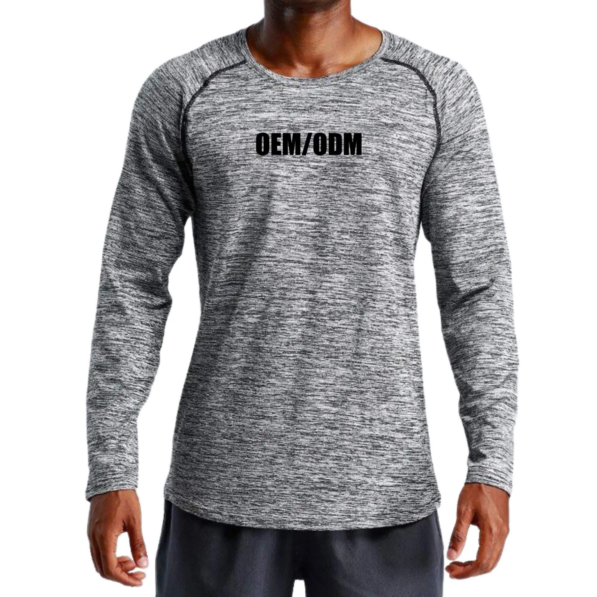 Custom Quick Dry Men's Print Sport Long Sleeve T-shirt Gym Training High Quality Sweat-absorbing T-shirt