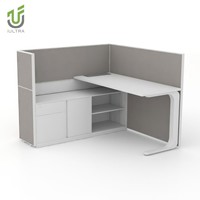 IULTRA Cubicles de bureau modulaires en forme de L, modernes, écologiques, durables, préfabriqués, postes de travail de bureau pré-assemblés (assemblage requis)
