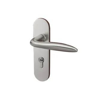 In lega di alluminio lunga piastra maniglia serratura della porta di legno muto argento semplice maniglia interna della porta di blocco set
