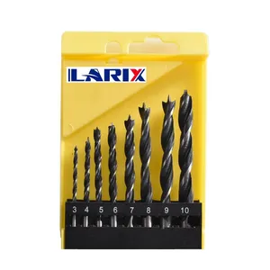 LARIX 8PC3-10mm高炭素鋼ウッドドリルビットセットFerramentasFuradeiraブラッドポイントウッドドリルビット木工ドリル