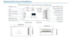 D5 12V 36V 5 Kanal CV PWM Karartma DMX512 ve RDM Dekoder <span class=keywords><strong>Master</strong></span> RGB+CCT LED Şerit için - Product Image 6