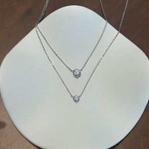 Collier pendentif Dylam High Jewelry Classic en argent sterling 925, solitaire 5 mm 0,5 ct, couleur D, VVS1, moissanite, pour femme - Product Image 6