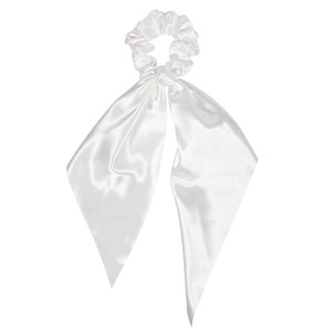 Élastiques à cheveux en satin de couleur unie pour femmes, bandeaux vintage décontractés avec longues queues, accessoires capillaires de haute qualité pour un usage quotidien - Product Image 5