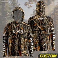 Vêtements de chasse en gros pour l'extérieur, camouflage jungle pour la pêche aux oiseaux aquatiques, chemises de chasse pour hommes, sweat à capuche léger pour la randonnée