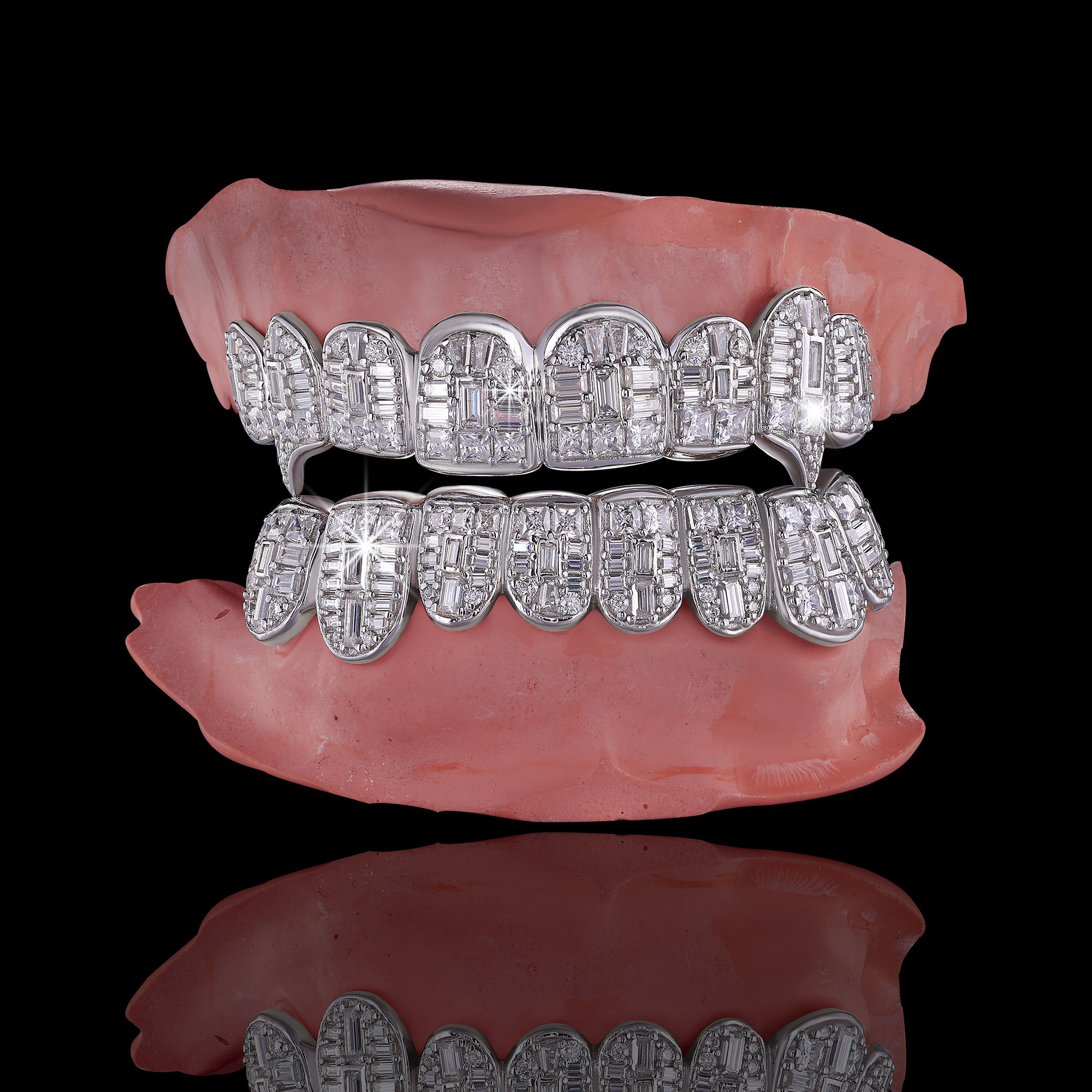 Grillz for Teeth Custom VVS Baguette Moissanite Grillz Hip Hop Iced Out  Diamond 10K 14K 18K Gold 925 Silver for Men Women